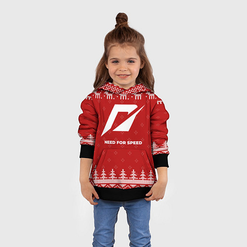 Детская толстовка Новогодний Need for Speed с оленями / 3D-Черный – фото 4