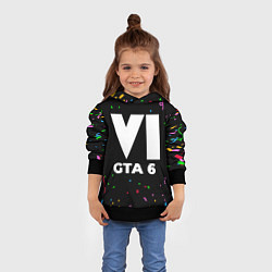 Толстовка-худи детская GTA 6 конфети, цвет: 3D-черный — фото 2
