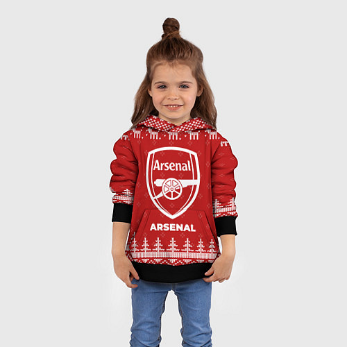 Детская толстовка Новогодний Arsenal с оленями / 3D-Черный – фото 4