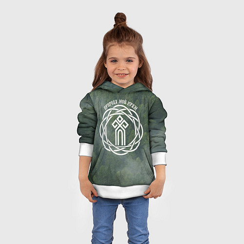 Детская толстовка Символ чур - природа мой храм / 3D-Белый – фото 4