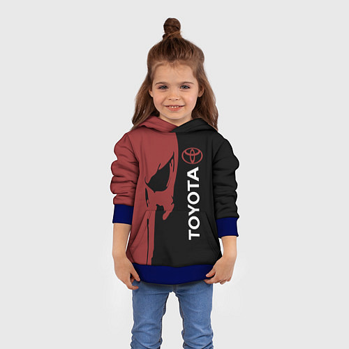 Детская толстовка Toyota и череп / 3D-Синий – фото 4