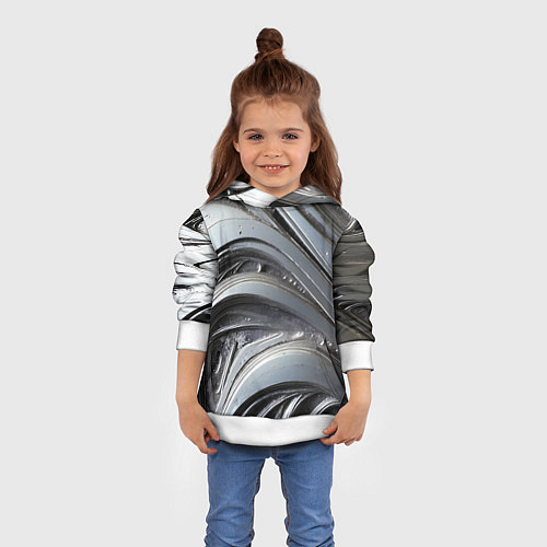 Детская толстовка Полированный серебряный металл / 3D-Белый – фото 4