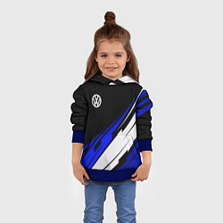 Толстовка-худи детская Фольксваген - синий, цвет: 3D-синий — фото 2