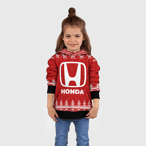 Детская толстовка Новогодний Honda с оленями / 3D-Черный – фото 4