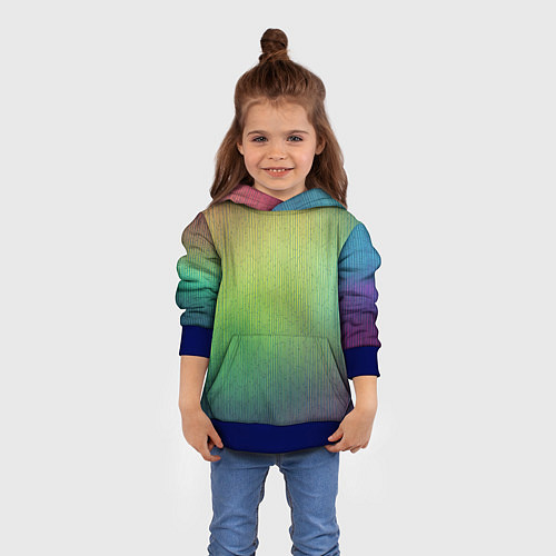 Детская толстовка Цветной металл с градиентом / 3D-Синий – фото 4