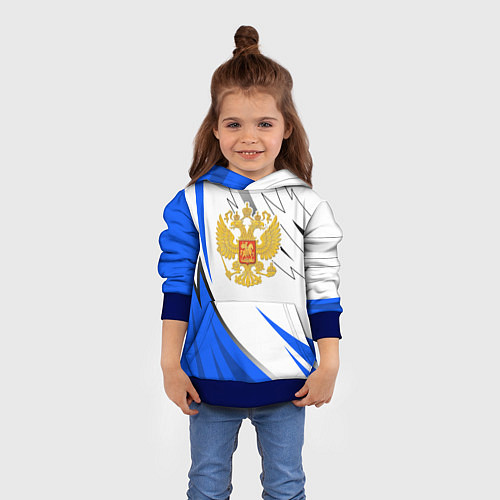 Детская толстовка Российский синий - герб / 3D-Синий – фото 4