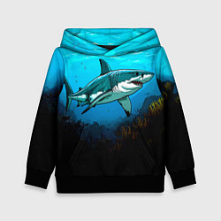 Детская толстовка Акула в синем море