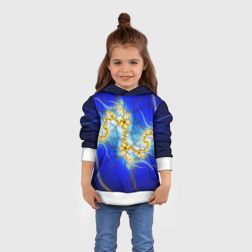 Детская толстовка Фрактальный узор мерцание / 3D-Белый – фото 4