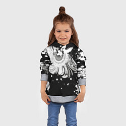 Толстовка-худи детская Абстрактная экспрессивная композиция, цвет: 3D-меланж — фото 2