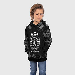Толстовка-худи детская Снежный Sporting, цвет: 3D-черный — фото 2