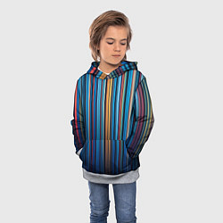 Толстовка-худи детская Композиция из вертикальных линий, цвет: 3D-меланж — фото 2