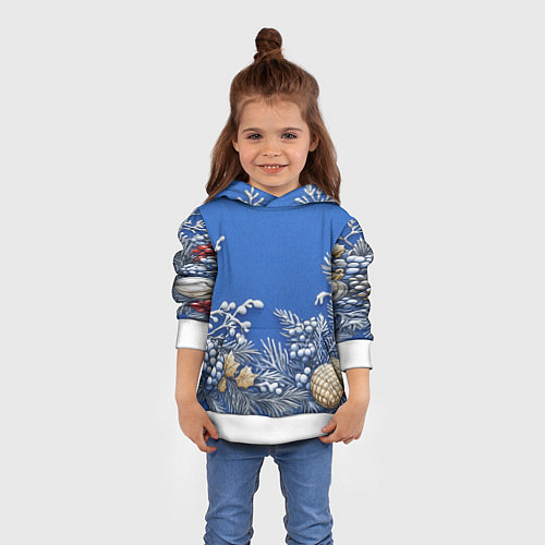 Детская толстовка Новогодние веточки / 3D-Белый – фото 4