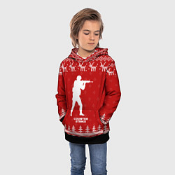 Толстовка-худи детская Новогодний Counter Strike с оленями, цвет: 3D-черный — фото 2