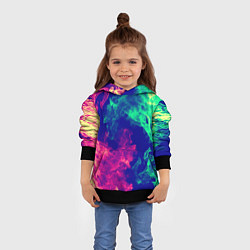 Толстовка-худи детская Огненный стиль текстура, цвет: 3D-черный — фото 2
