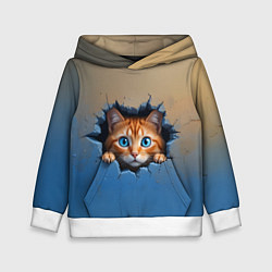 Детская толстовка Выглядывающий котенок