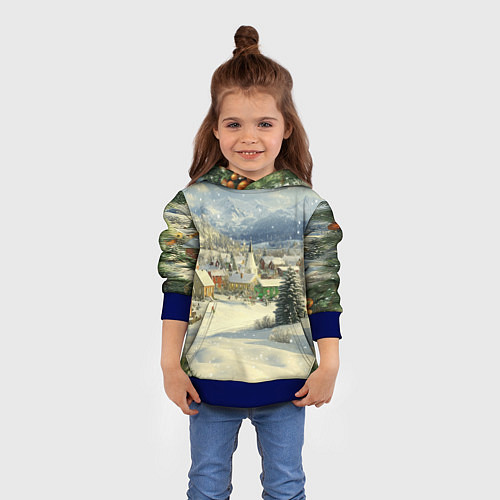 Детская толстовка Дух рождества / 3D-Синий – фото 4