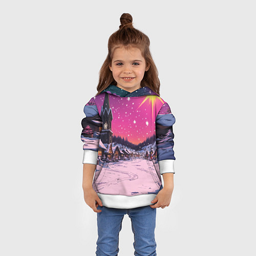 Детская толстовка Закат рождества / 3D-Белый – фото 4