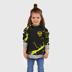 Толстовка-худи детская Россия шторм герб, цвет: 3D-меланж — фото 2