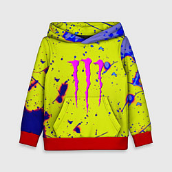 Толстовка-худи детская Monster energy краски, цвет: 3D-красный