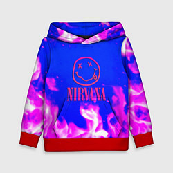Детская толстовка Nirvana neon flame