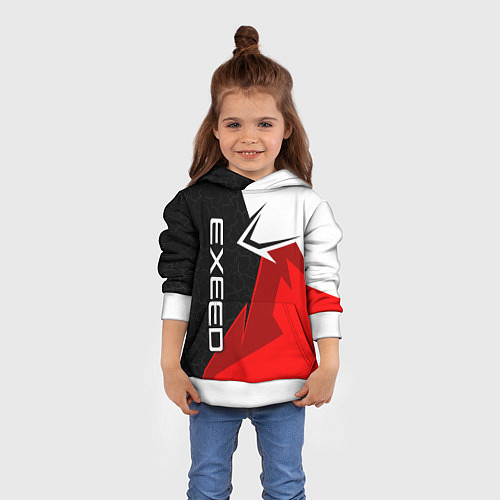 Детская толстовка Exeed - красно-белый / 3D-Белый – фото 4
