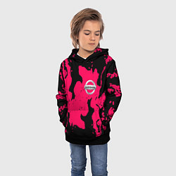 Толстовка-худи детская Nissan fire pink, цвет: 3D-черный — фото 2