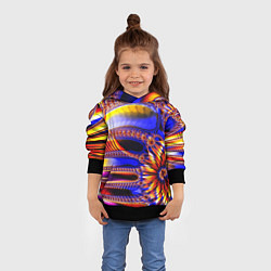 Толстовка-худи детская Психоделика стекло, цвет: 3D-черный — фото 2