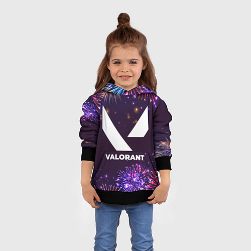 Детская толстовка Праздничный Valorant / 3D-Черный – фото 4