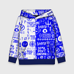 Толстовка-худи детская Twenty one pilots лого, цвет: 3D-синий