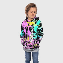 Толстовка-худи детская Color expressive abstraction - Milano, цвет: 3D-меланж — фото 2