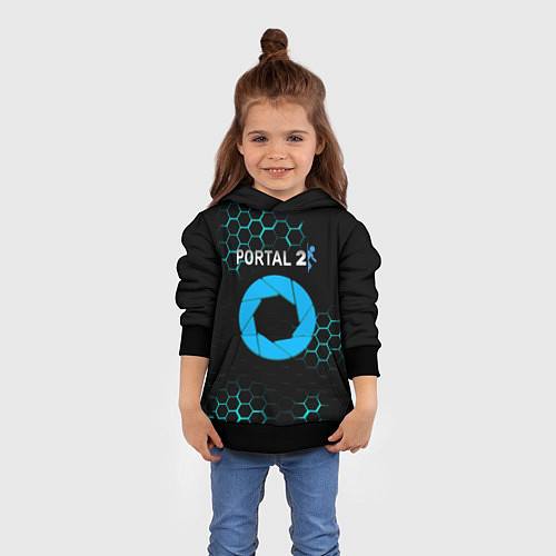 Детская толстовка Portal соты броня / 3D-Черный – фото 4