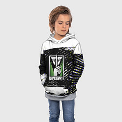 Толстовка-худи детская Rainbow six краски штрихи, цвет: 3D-меланж — фото 2
