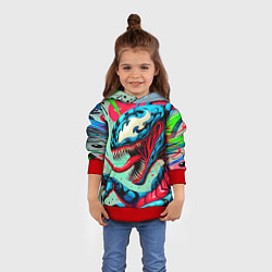 Толстовка-худи детская Свирепый Веном - граффити, цвет: 3D-красный — фото 2