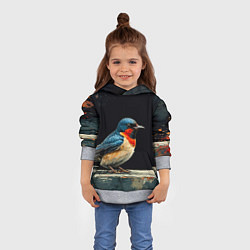 Толстовка-худи детская Ласточка, цвет: 3D-меланж — фото 2