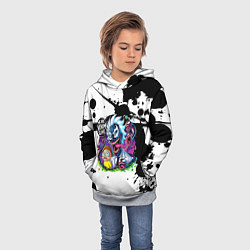 Толстовка-худи детская Venom-Rick and Morty - blots, цвет: 3D-меланж — фото 2