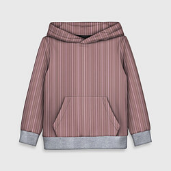 Толстовка-худи детская Пыльно-розовый в тонкую полоску, цвет: 3D-меланж