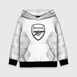 Толстовка-худи детская Arsenal white poly, цвет: 3D-черный