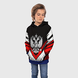 Толстовка-худи детская Герб России - униформа, цвет: 3D-синий — фото 2