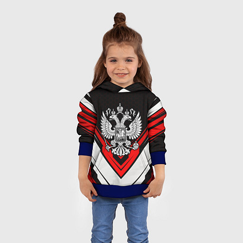 Детская толстовка Герб России - униформа / 3D-Синий – фото 4