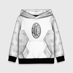 Толстовка-худи детская AC Milan white poly, цвет: 3D-черный