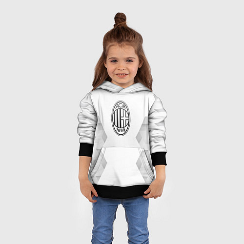 Детская толстовка AC Milan white poly / 3D-Черный – фото 4