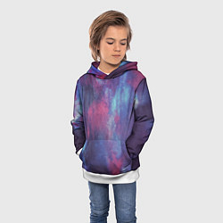 Толстовка-худи детская Тай-дай космос, цвет: 3D-белый — фото 2