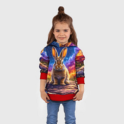 Толстовка-худи детская Зачик и космическое небо, цвет: 3D-красный — фото 2