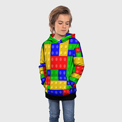 Толстовка-худи детская Детали Лего, цвет: 3D-черный — фото 2