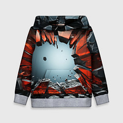 Толстовка-худи детская Разбитые плиты из стекла, цвет: 3D-меланж