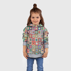 Толстовка-худи детская Квадратная мозаика, цвет: 3D-меланж — фото 2