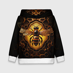 Толстовка-худи детская Золотая пчела, цвет: 3D-белый