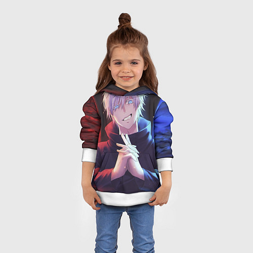 Детская толстовка Аниме - магическая битва / 3D-Белый – фото 4