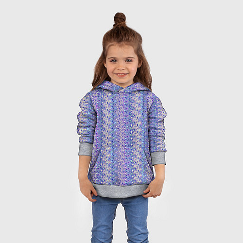 Детская толстовка Сиреневый с узором паттерн / 3D-Меланж – фото 4