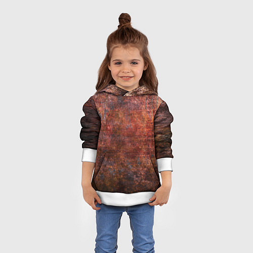 Детская толстовка Абстракция - rusty wall / 3D-Белый – фото 4
